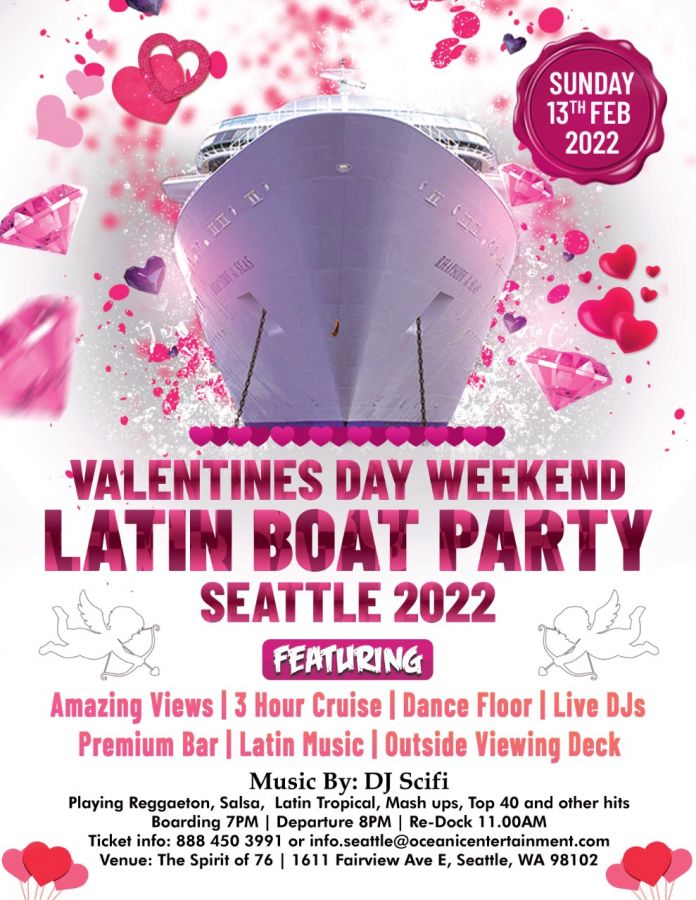 Valentines Weekend Latin Boat Party Seattle 2022