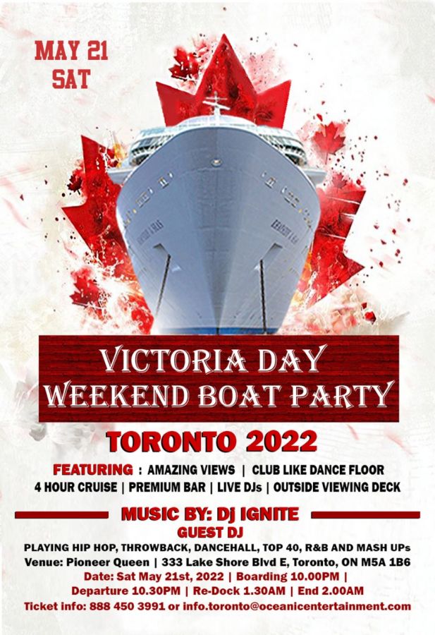 Victoria Day Weekend Boat Party Toronto 2022