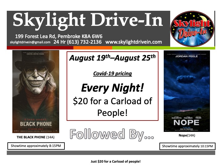 Skylight Drive-In featuring  Black Phone (14A) followed by Nope (14A)
