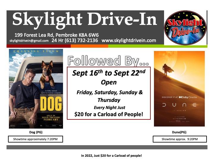 Skylight Drive-In featuring  Dog with Dune
