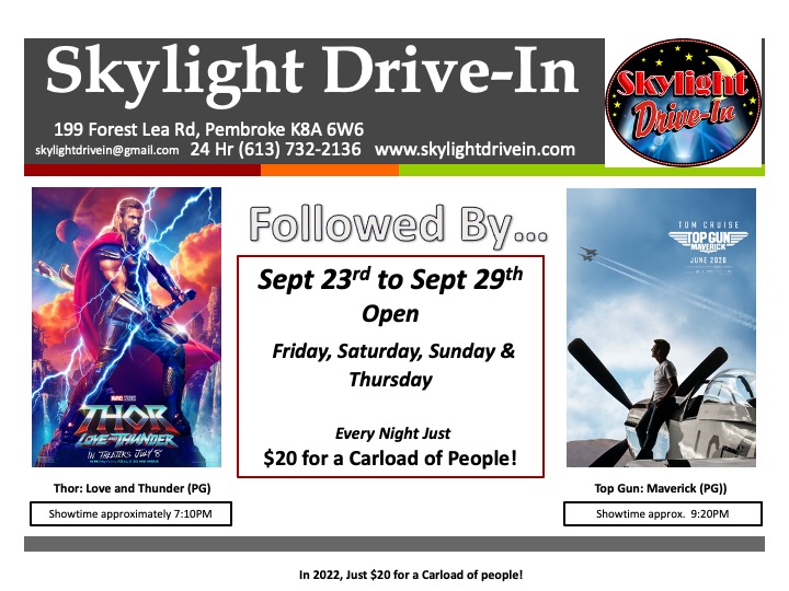 Skylight Drive-In featuring  Thor: Love and Thunder with Top Gun: Maverick