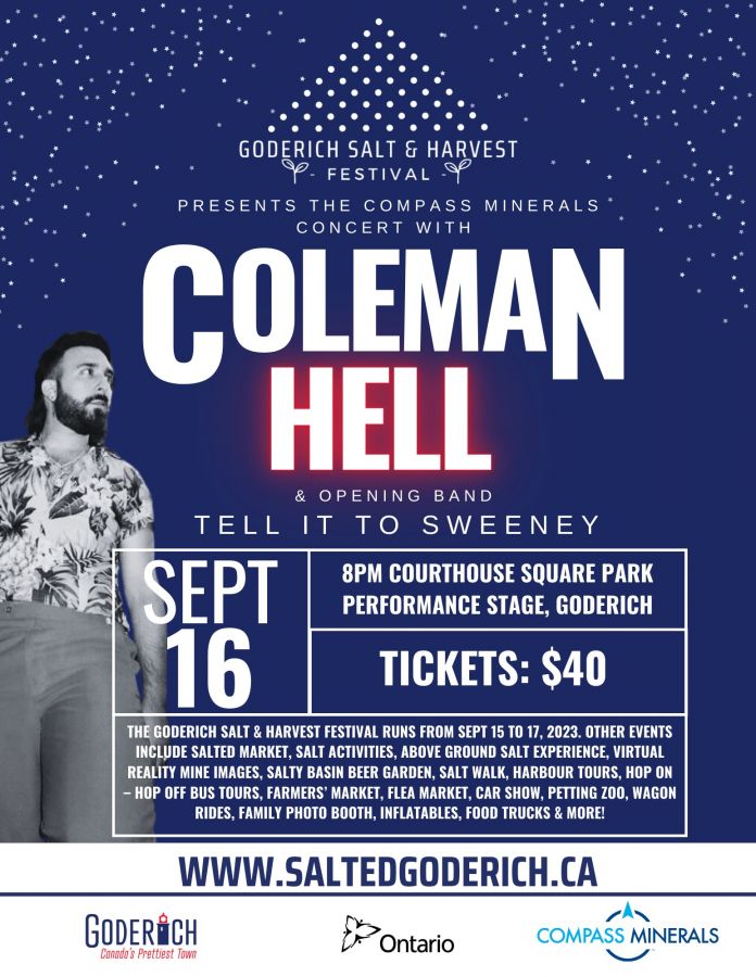 Goderich Salt & Harvest Festival Compass Minerals Concert with Coleman Hell