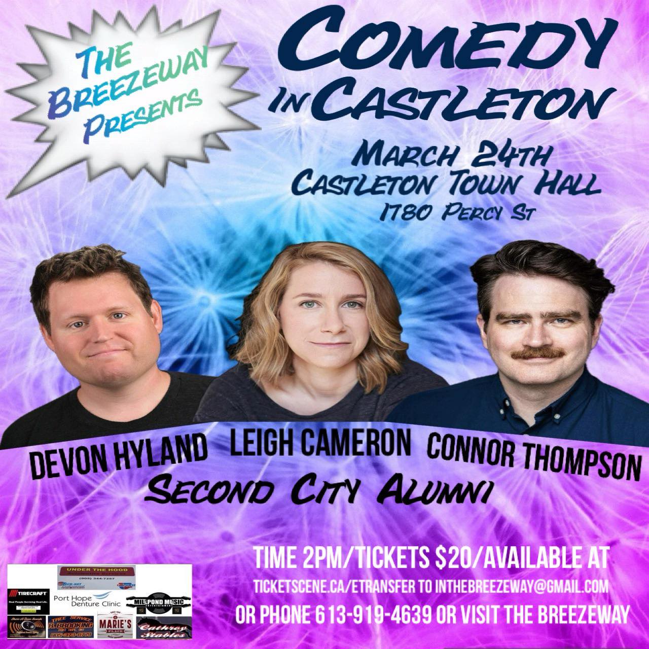 Comedy In Castleton 2.0 Featuring Devon Hyland, Leigh Cameron, Connor Thompson