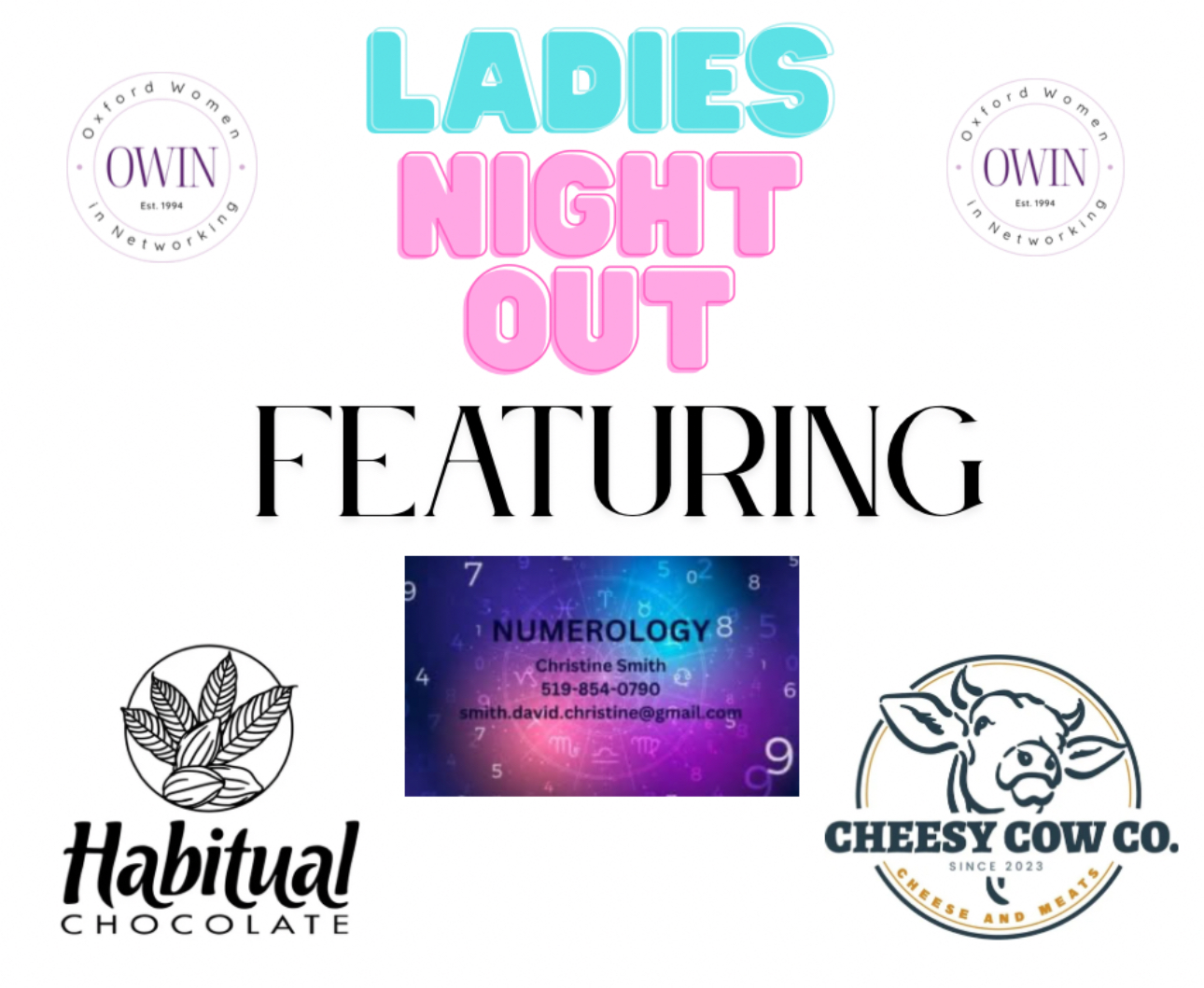 Cheesy Cow, Habitual Chocolate and Numerology Girls Night Out