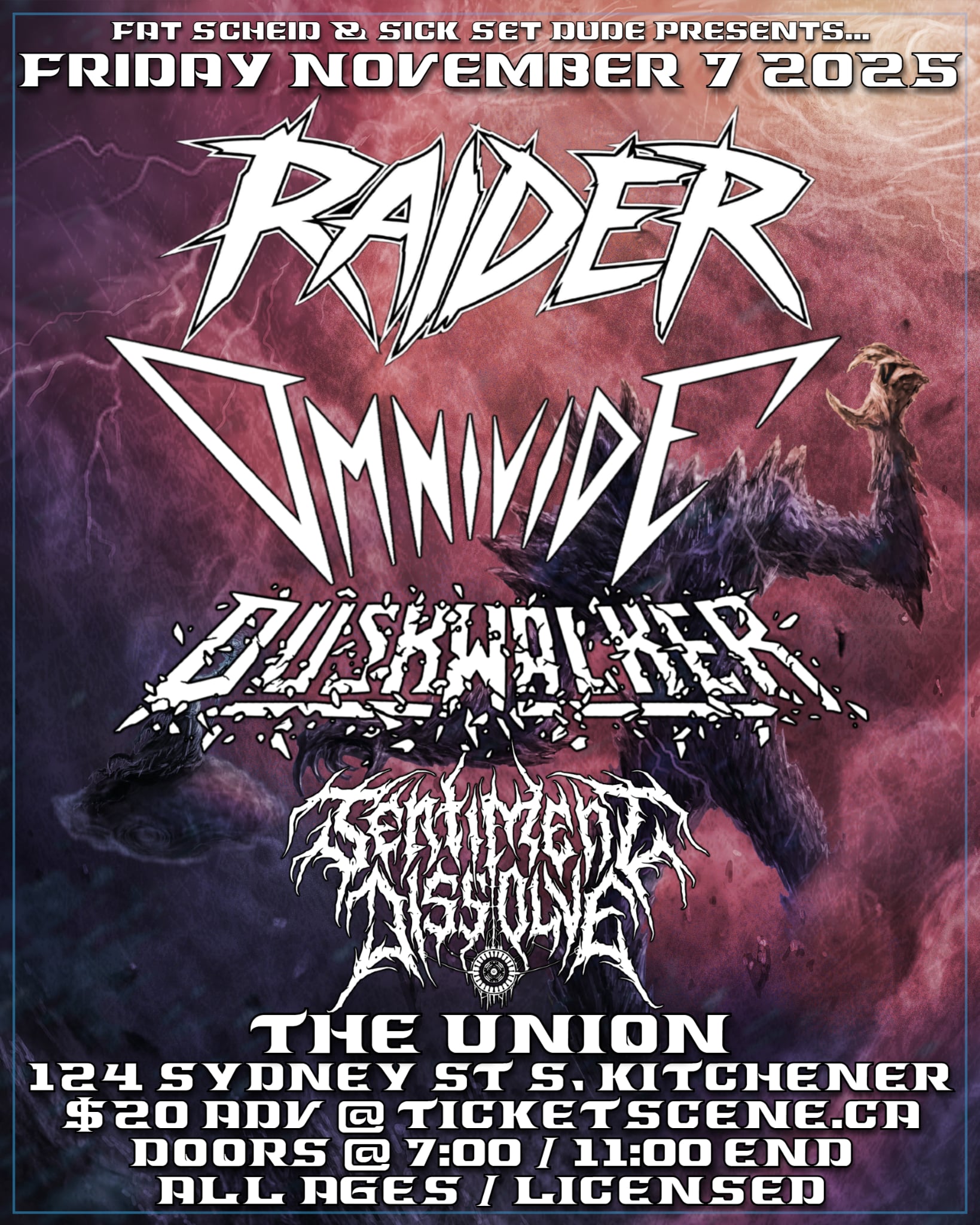 Raider, Omnivide, Duskwalker, Sentiment Dissolve